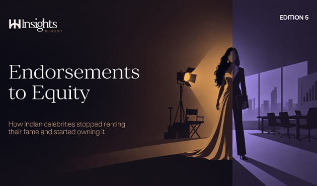 An illustration featuring a female silhouette bridging a film studio and corporate boardroom.